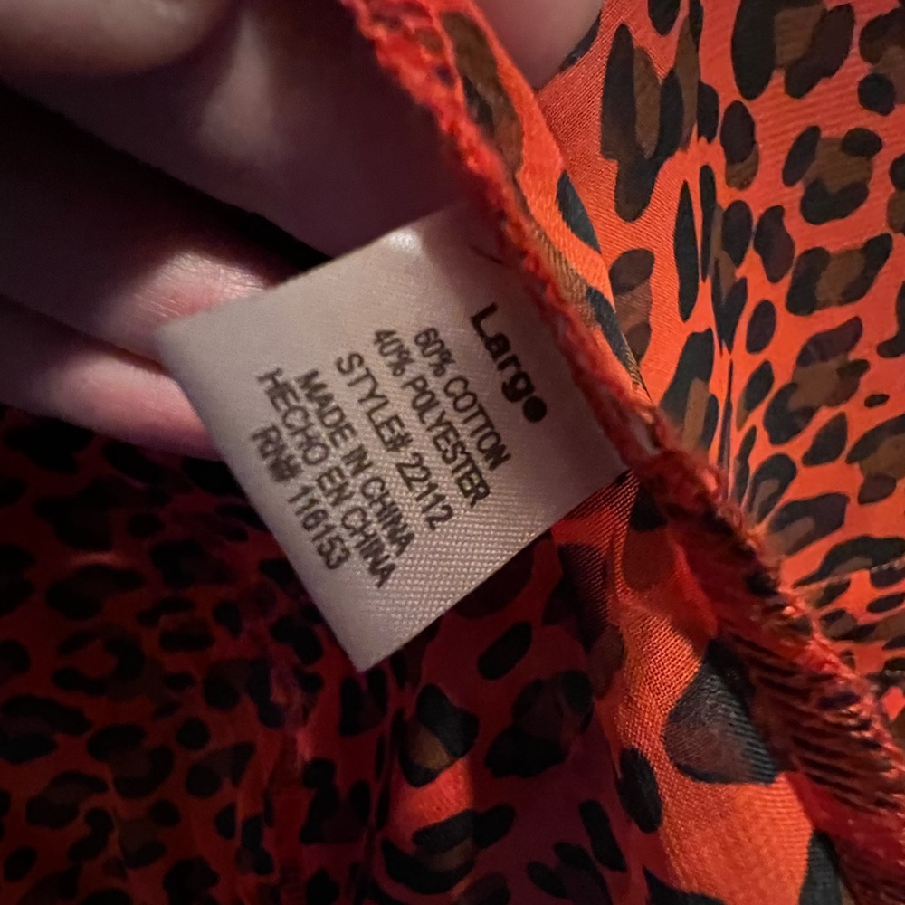 Poof Red Leopard Print Button-Up Blouse - Picture 5 of 8